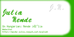 julia mende business card